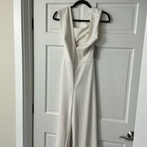 Lulu’s Thinking Out Loud Backless Jumpsuit White